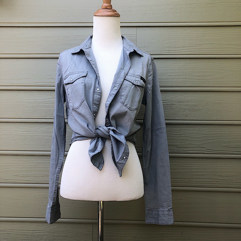 Calvin Klein Grey Button Up Shirt- S